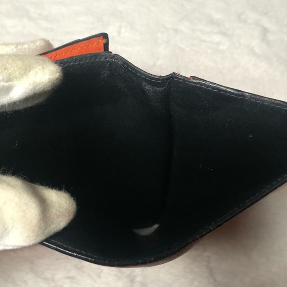 Loewe Orange Leather Bi-Fold Vertical Wallet,Size approx-5.5”x 3.75” - Picture 12 of 15